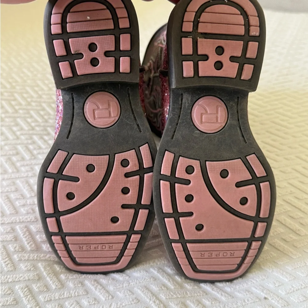 Pink glitter Roper boots size: 10T